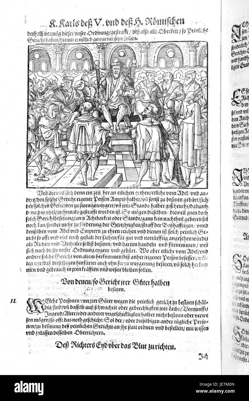 De Constitutio Criminalis Carolina (1577) 14 Stockfoto