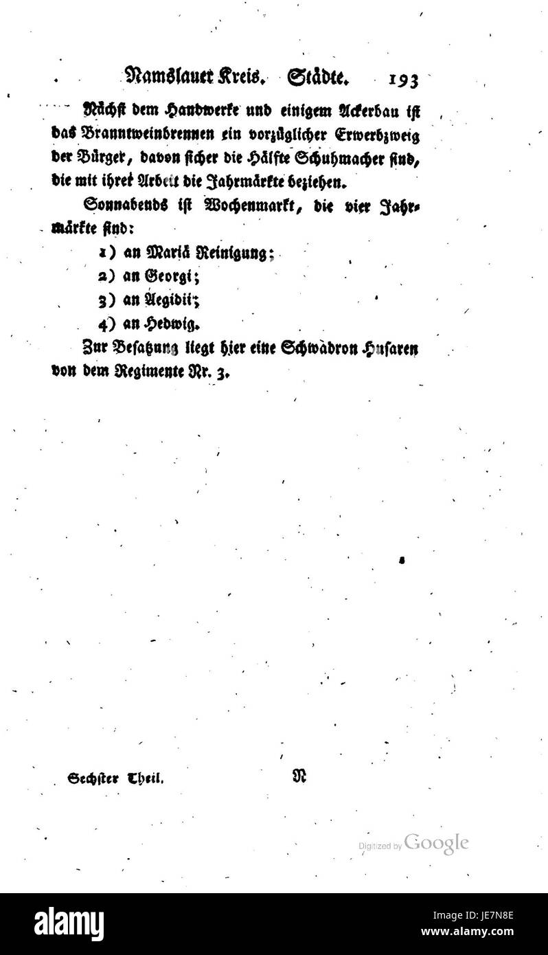 Eine ausführliche Beschreibung aus der 1931 veröffentlichten Beschreibung Schlesien VI, die sich auf die kulturellen, historischen und geografischen Aspekte der schlesischen Region in Mitteleuropa konzentriert. Stockfoto