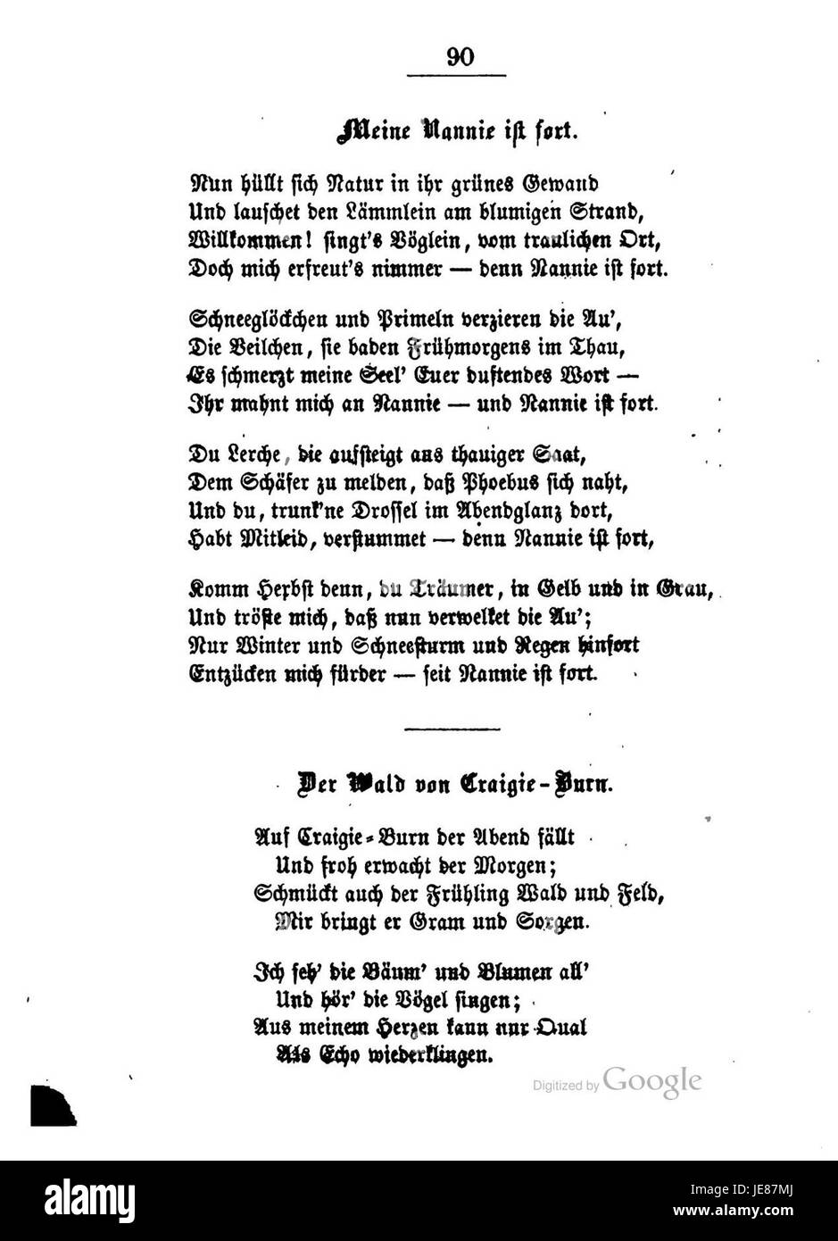 Burns Lieder und Balladen bezieht sich auf die Sammlung von Liedern und Balladen des schottischen Dichters Robert Burns. Dieser Band enthält viele seiner berühmten Werke, die zur Erhaltung der schottischen Kultur und Literatur beitragen. Stockfoto