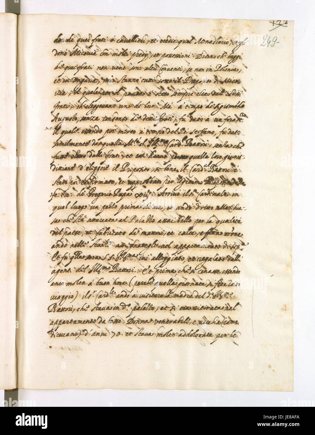 Der „Itinerariusz“ von Giovanni Paolo Mucante dokumentiert die Reisen von Henryk Gaetano, einem päpstlichen Gesandten. Dieses historische Dokument gibt Einblicke in die diplomatischen Aktivitäten und Reisen der katholischen Kirche während der Renaissance. Stockfoto