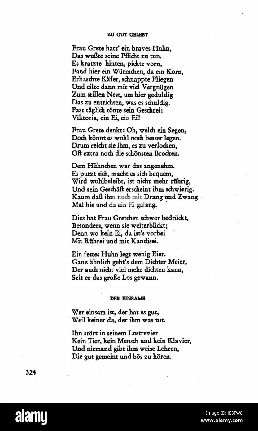 Dieses Bild stammt aus Band 4 der Busch Werke, einer Sammlung von Werken des deutschen Künstlers und Illustrators, die verschiedene Szenen darstellen. Die Seite zeigt detaillierte Illustrationen aus seiner Kunstserie. Stockfoto