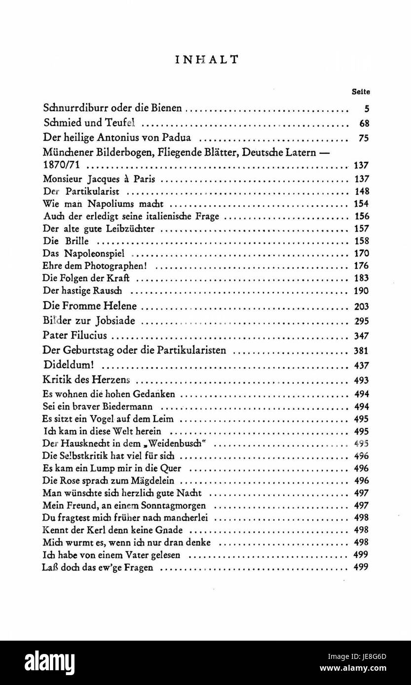 Diese Seite der Busch Werke v2 zeigt ein bedeutendes Kunstwerk aus der Serie, das den einzigartigen Stil des Künstlers und den Fokus auf historische Themen und Landschaften des 19. Jahrhunderts einfängt. Stockfoto