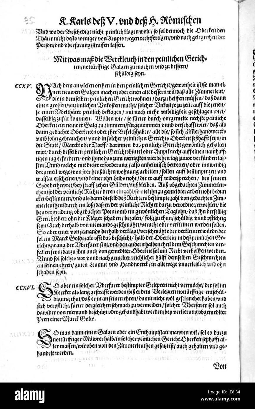 De Constitutio Criminalis Carolina (1577) 66 Stockfoto