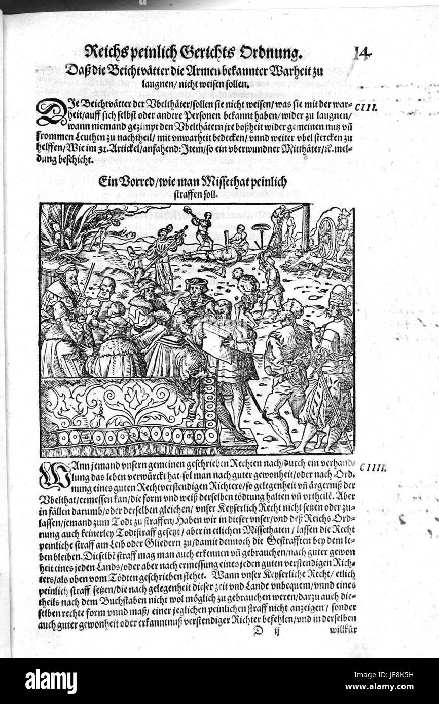 De Constitutio Criminalis Carolina (1577) 37 Stockfoto