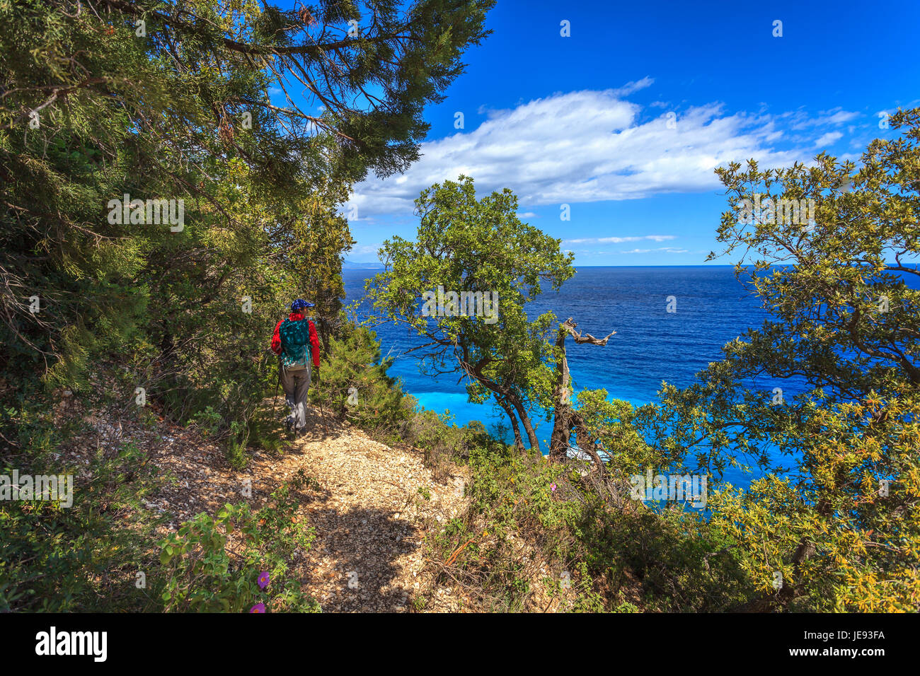 Wandern in Sardinien (Cala Mariolu) Stockfoto