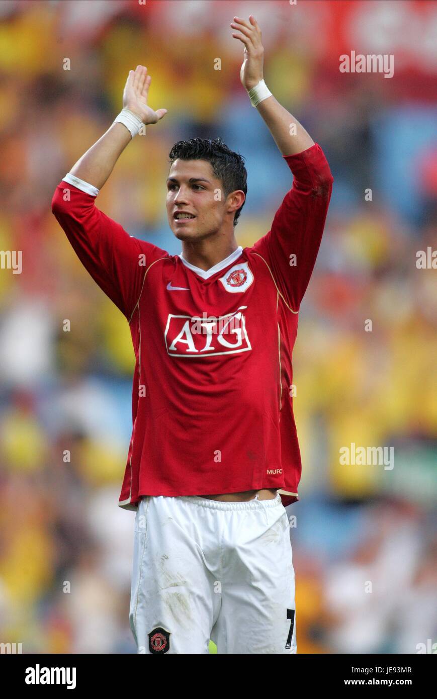 CRISTIANO RONALDO MANCHESTER UNITED FC VILLENPARK BIRMINGHAM ENGLAND 14. April 2007 Stockfotografie Alamy