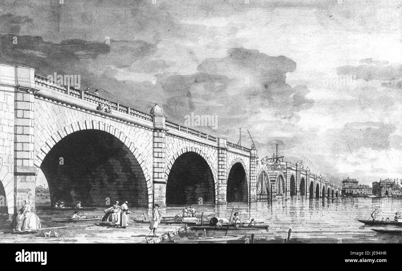 Giovanni Antonio Canal, il Canaletto - London - Westminster Bridge in Reparatur - WGA03989 Stockfoto