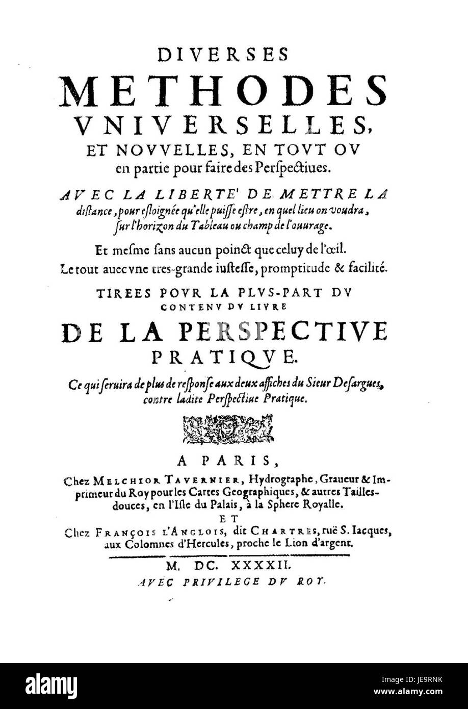 "Diverses méthodes universelles et nouvelles, en tout ou en partie pour faire des spectives" von Abbé Jean-Baptiste de la Salle de Breuil, eine Abhandlung über perspektivische Methoden in der Kunst, die zwischen 1642 und 1773 veröffentlicht wurde. Stockfoto