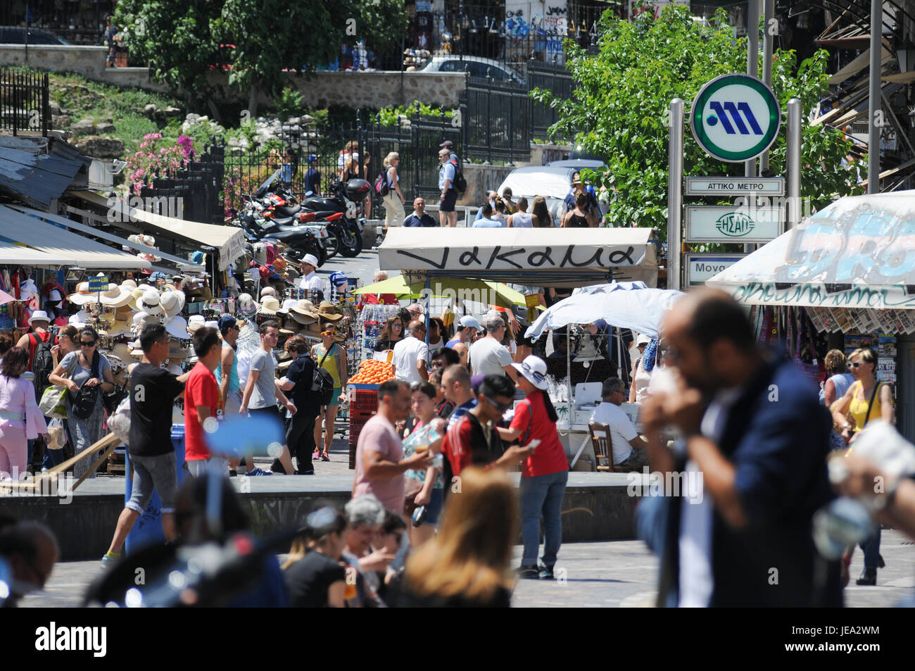Gesamtansicht der Bezirk Monastiraki in Athen (Griechenland) Stockfoto