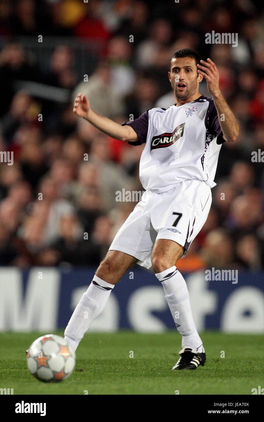 BRAHIM HEMDANI GLASGOW RANGERS FC NOU CAMP BARCELONA Spanien 7. November 2007 Stockfoto