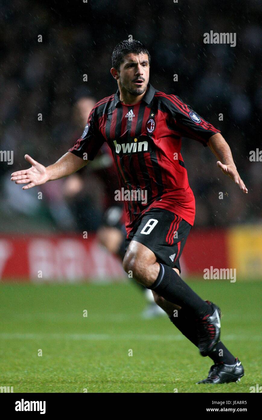 GENNARO GATTUSO AC Mailand CELTIC PARK GLASGOW Schottland 3. Oktober 2007 Stockfoto