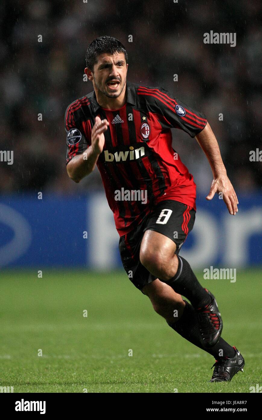 GENNARO GATTUSO AC Mailand CELTIC PARK GLASGOW Schottland 3. Oktober 2007 Stockfoto