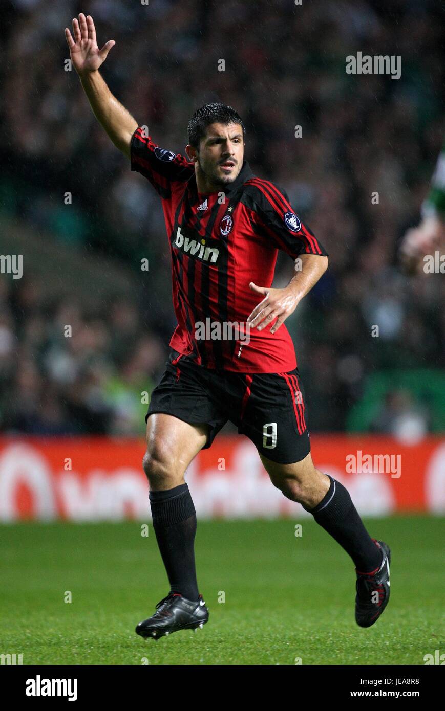 GENNARO GATTUSO AC Mailand CELTIC PARK GLASGOW Schottland 3. Oktober 2007 Stockfoto