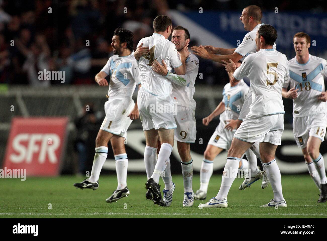 JAMES MCFADDEN STEPHEN MCMANUS V Schottland PARC DES PRINCES in PARIS Frankreich 12. September 2007 Stockfoto