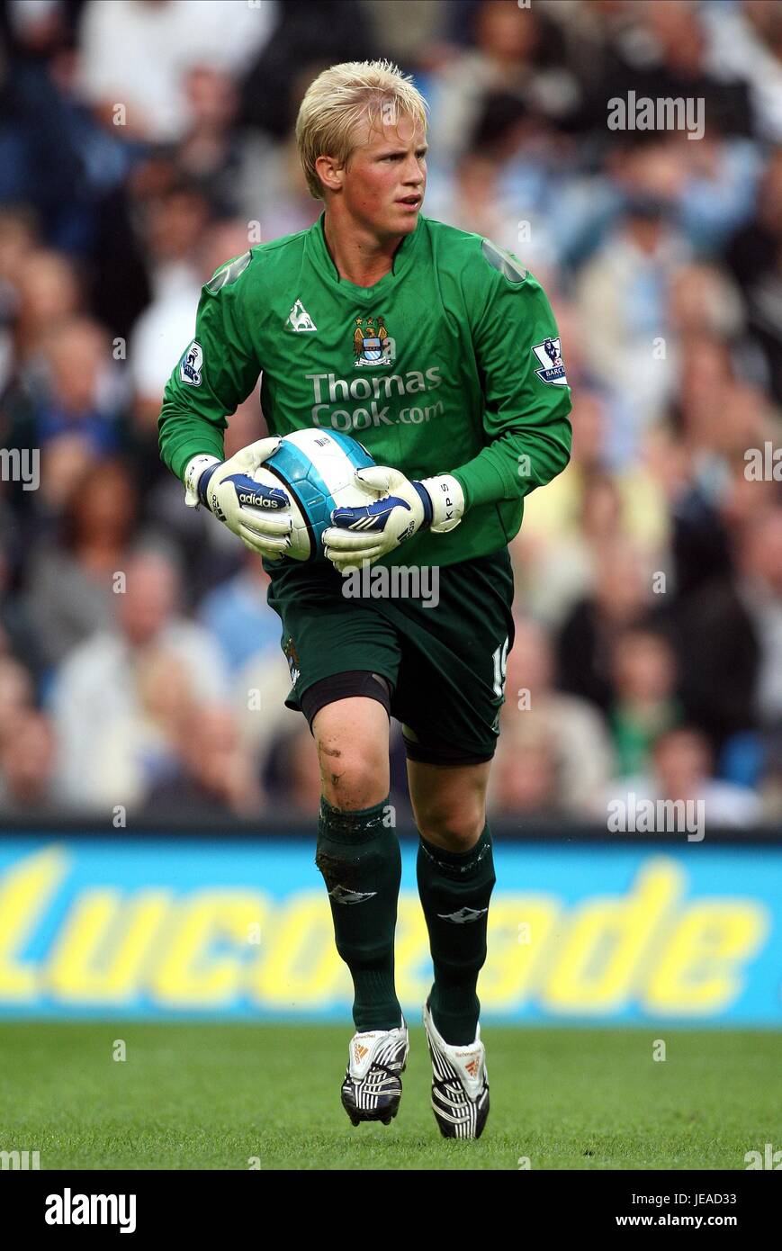 KASPER SCHMEICHEL MANCHESTER CITY V DERBY COUNTY CITY OF MANCHESTER STADIUM MANCHESTER ENGLAND 15. August 2007 Stockfoto
