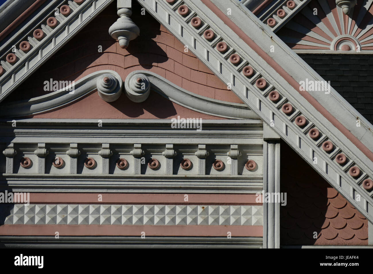 Milton Carsons Haus in Eureka, Kalifornien, ist in diesem Foto vom 12. Oktober 2014 zu sehen. Das Haus zeigt den architektonischen Stil der Region und bietet Einblick in die lokale Geschichte. Stockfoto