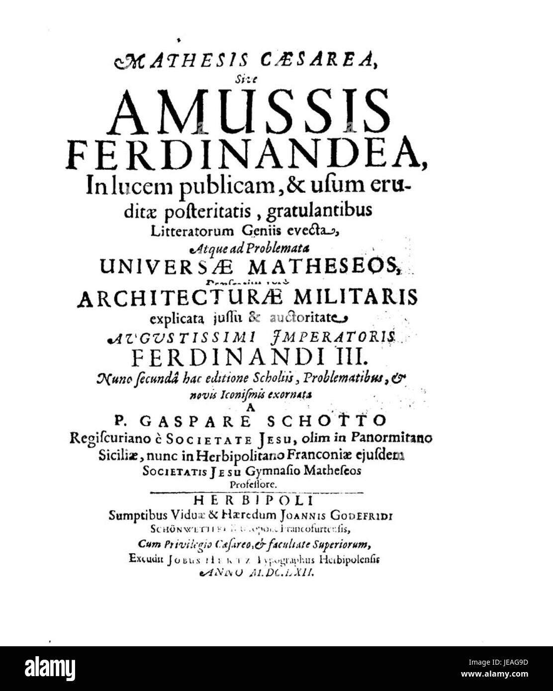 Amussis Ferdinandea ist ein Werk des Künstlers Curtz aus dem Jahr 1662. Das Stück ist eine historische oder allegorische Darstellung, die sich wahrscheinlich auf bedeutende Ereignisse oder Figuren aus der Epoche konzentriert und Kunststile des 17. Jahrhunderts zeigt. Stockfoto