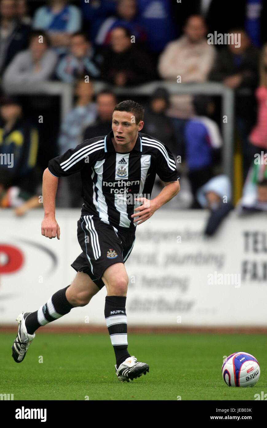 U.F unbekannt FUßBALLER NEWCASTLE UNITED FC BRUNTON PARK CARLISLE ENGLAND 21. Juli 2007 Stockfoto