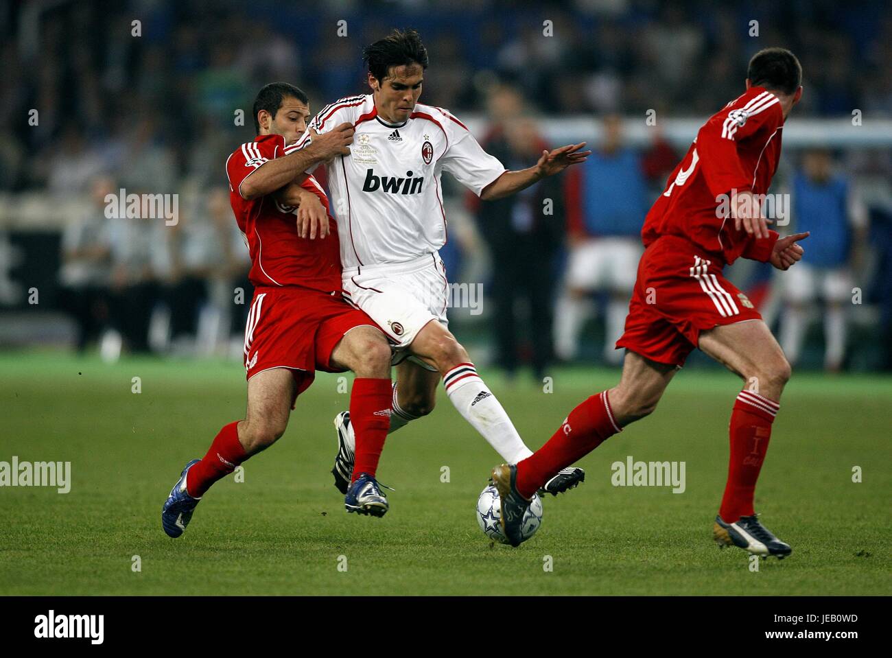 KAKA & JAVIER MASCHERANO AC MILAN V LIVERPOOL Olympiastadion Athen 23. Mai 2007 Stockfoto