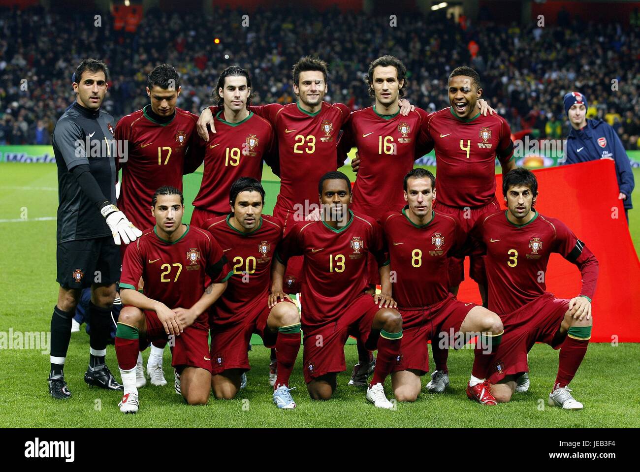 Portugal Team Portugal Nationalmannschaft Das Emirates Stadion Arsenal London 6 Februar 2007 Stockfotografie Alamy