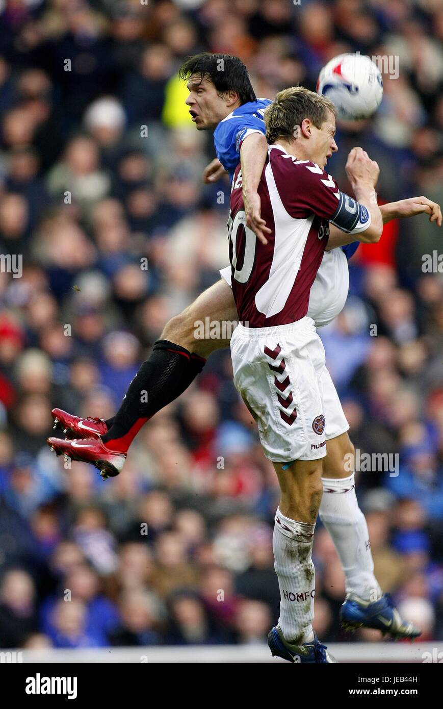 CHRISTOPHE BERRA LIBOR SIONKO RANGERS V Herzen IBROX GLASGOW Schottland 27. Januar 2007 Stockfoto