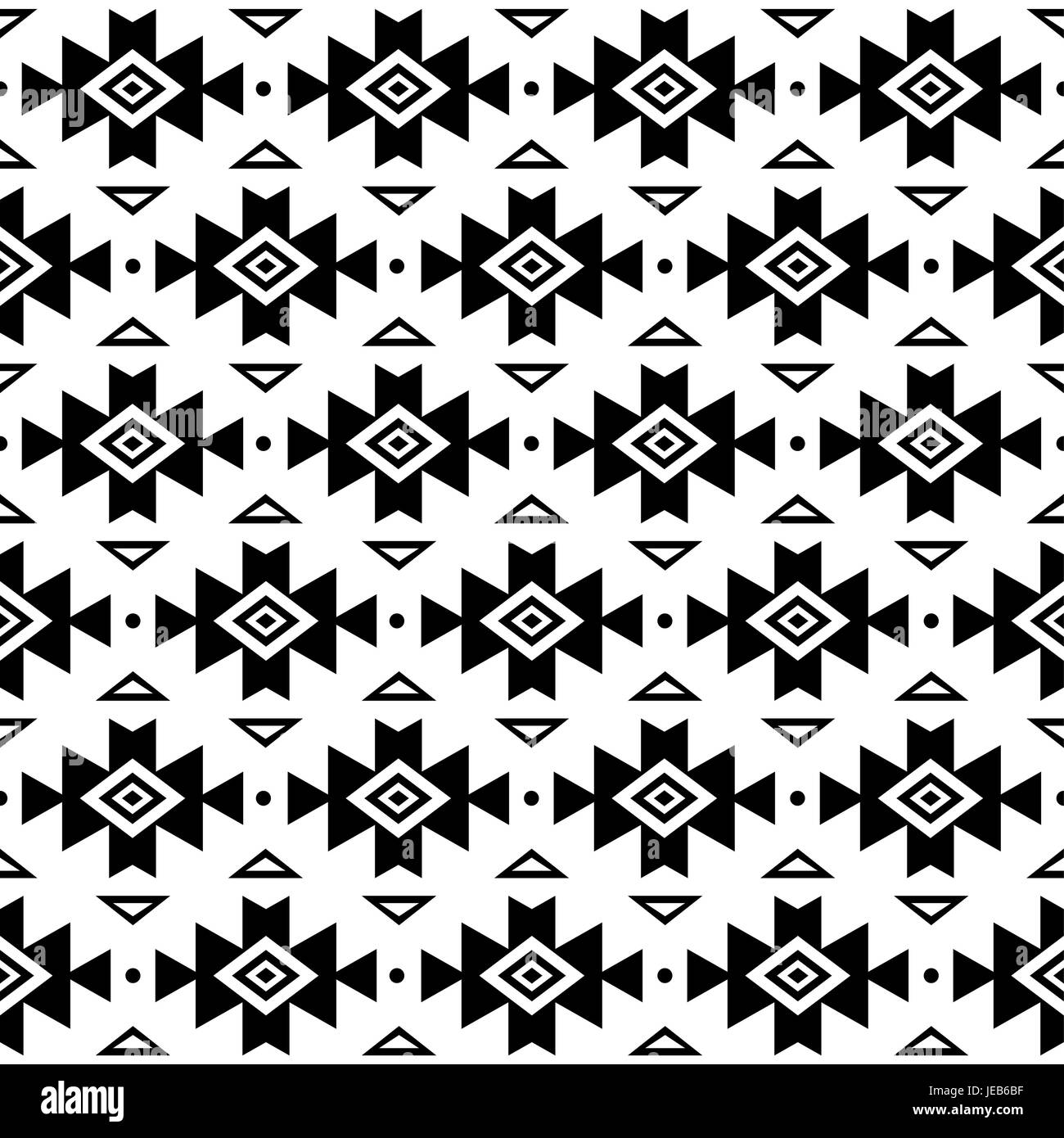 Tribal Muster, Aztec nahtlose Hintergrund, Navajo Vektor-Design im schwarzen Muster auf weiß Stock Vektor