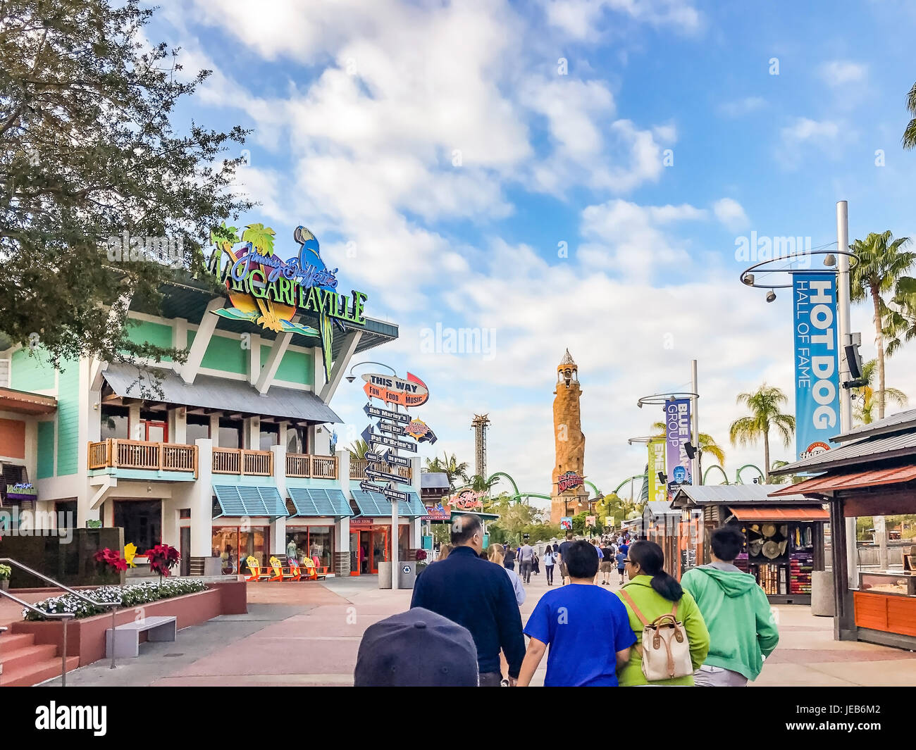 ORLANDO, USA – 5. Januar 2017: Abenteuer Island von Universal Studios Orlando. Universal Studios Orlando ist ein Themenpark-Resort in Orlando, Florida. Stockfoto