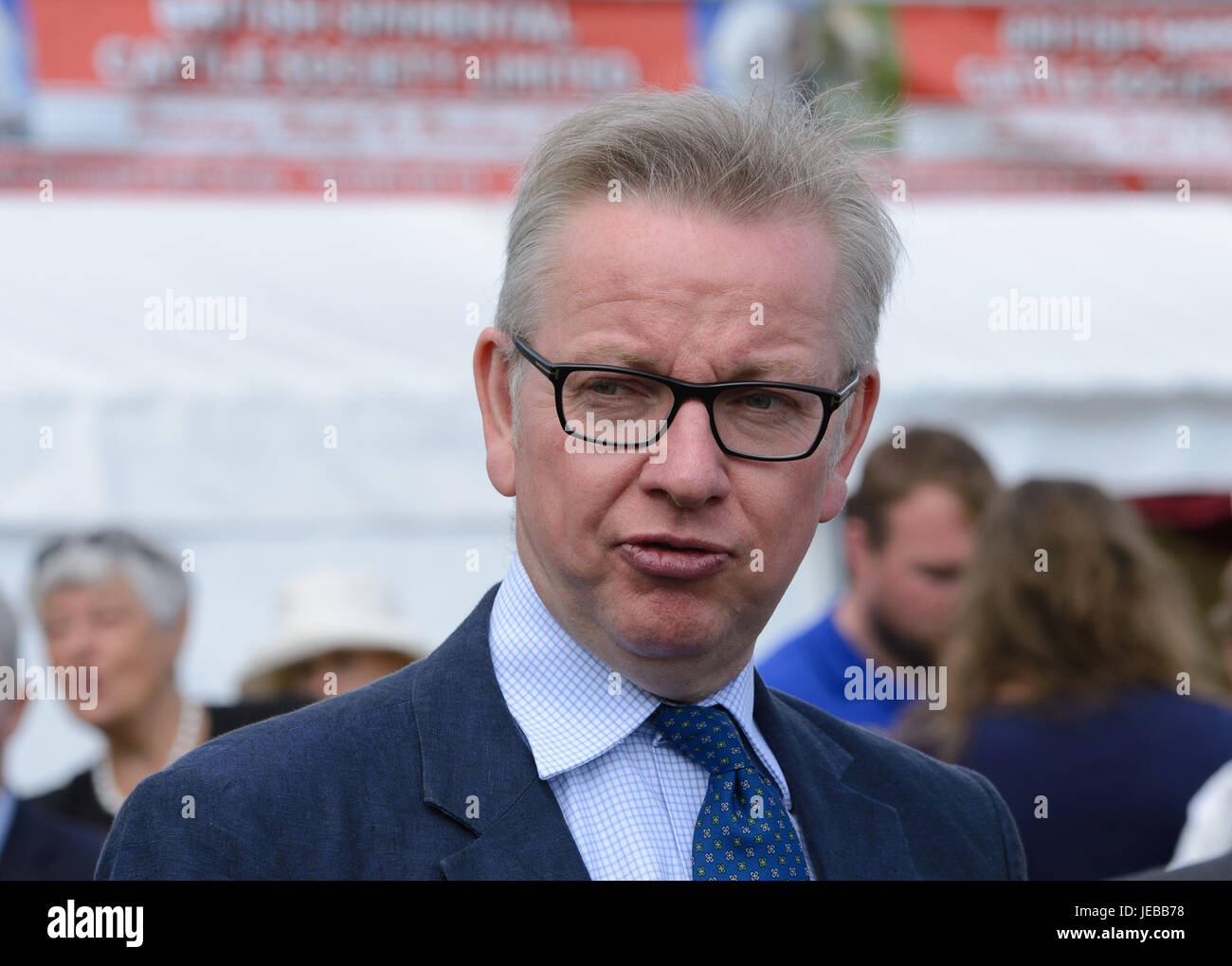 Michael Andrew Gove, ein britischer konservativer Politiker, Secretary Of State for Environment, Food and Rural Affairs. Im Royal zeigen drei Grafschaften, Stockfoto