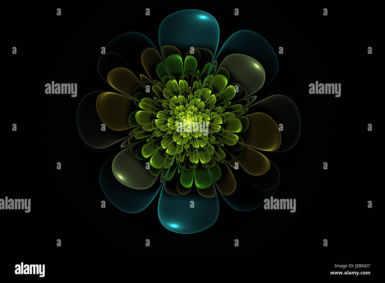 Floral Fraktale generiert von einem Computer nach dem Zufallsprinzip Stockfoto