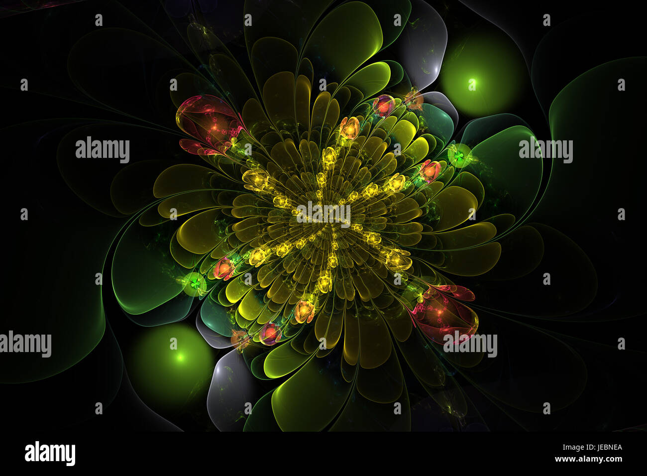 Floral Kugeln Fraktal erzeugt durch A Computer nach dem Zufallsprinzip Stockfoto