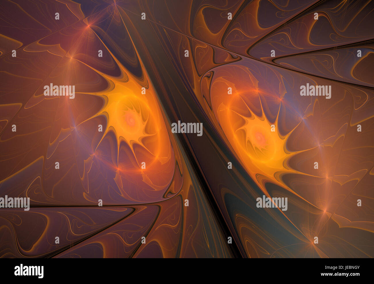 Farbe Fraktal des Yin Yang erzeugt durch A Computer nach dem Zufallsprinzip Stockfoto