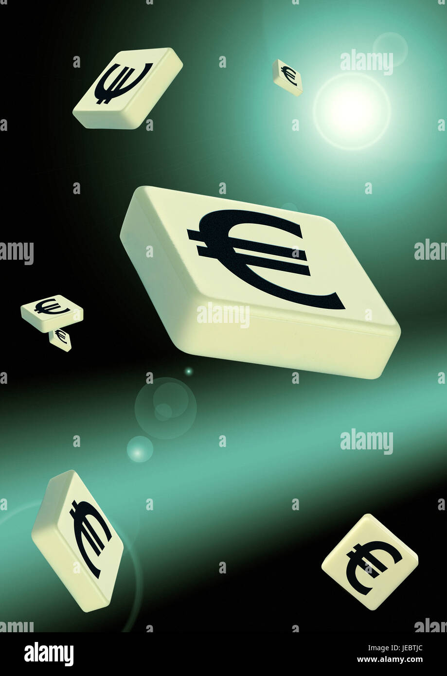 Eurocharacters auf Spielsteinen, Stockfoto