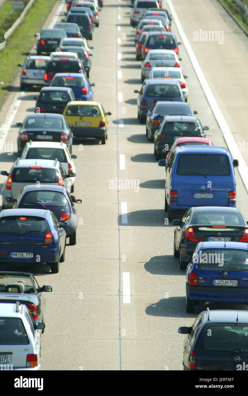 Autos im Stau, Stockfoto