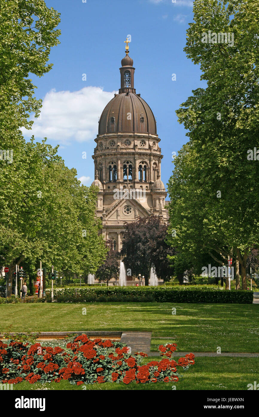 Deutschland, Rheinland-Pfalz, Mainz am Rhein, Christuskirche, state Capital, Mainz, Kirche, Kirchturm, Religion, Christentum, Religion, glauben, Kirche Christi Stockfoto