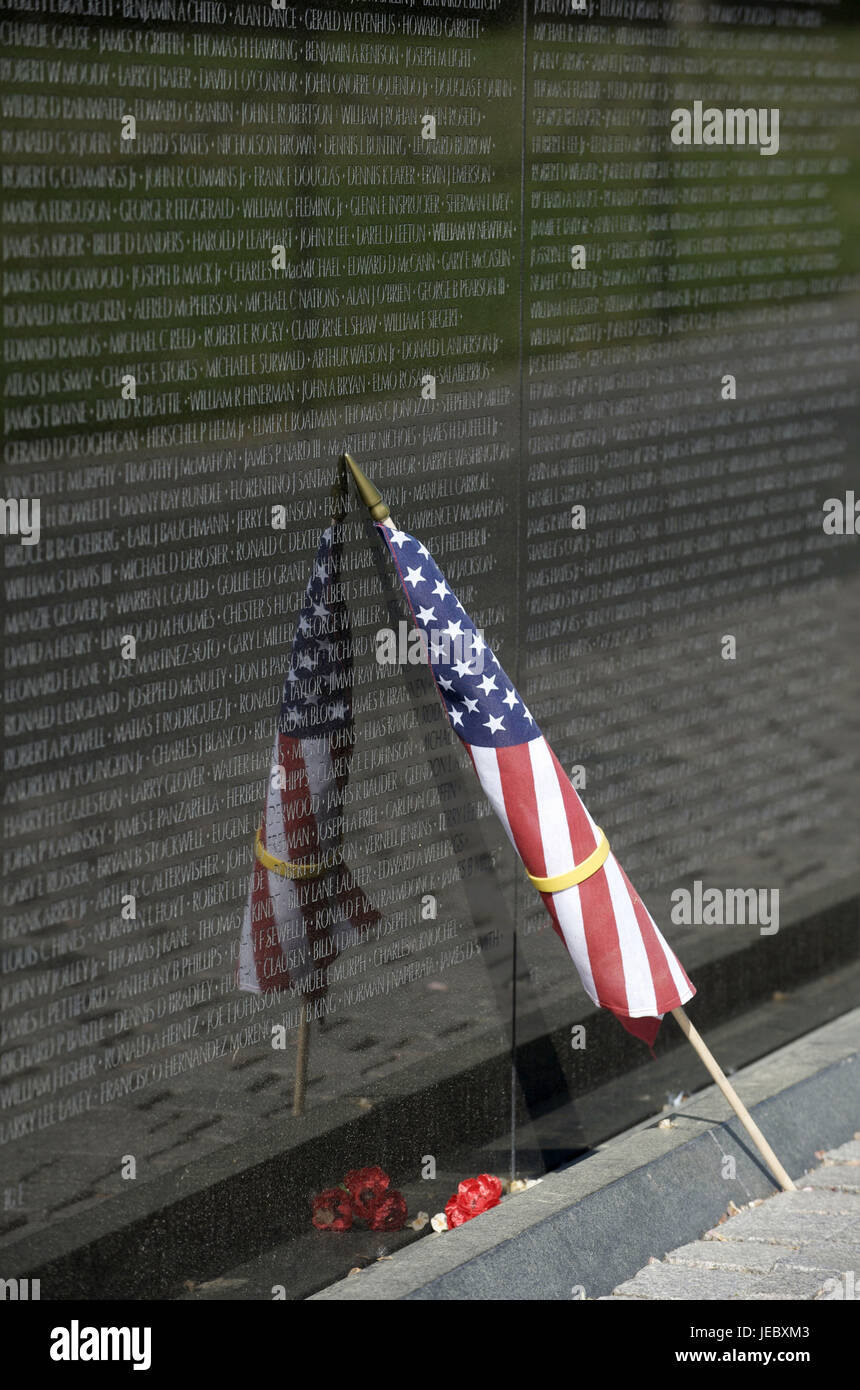 Den USA, Amerika, Washington D.C., Vietnam Veterans Memorial, das Memorial Damm, Stockfoto