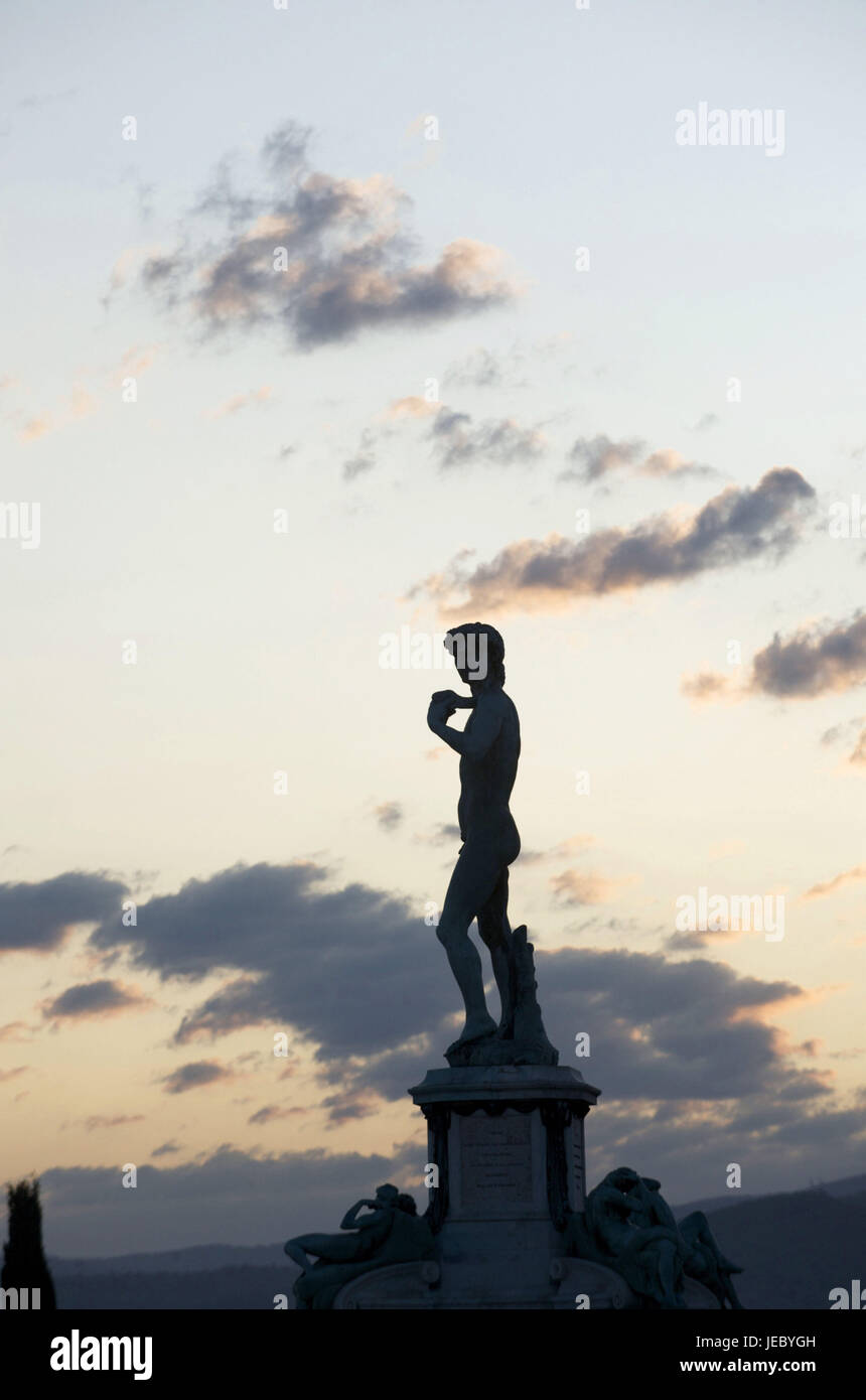 Italien, Toskana, Florenz, quadratische Michelangelo, David-Statue, Stockfoto