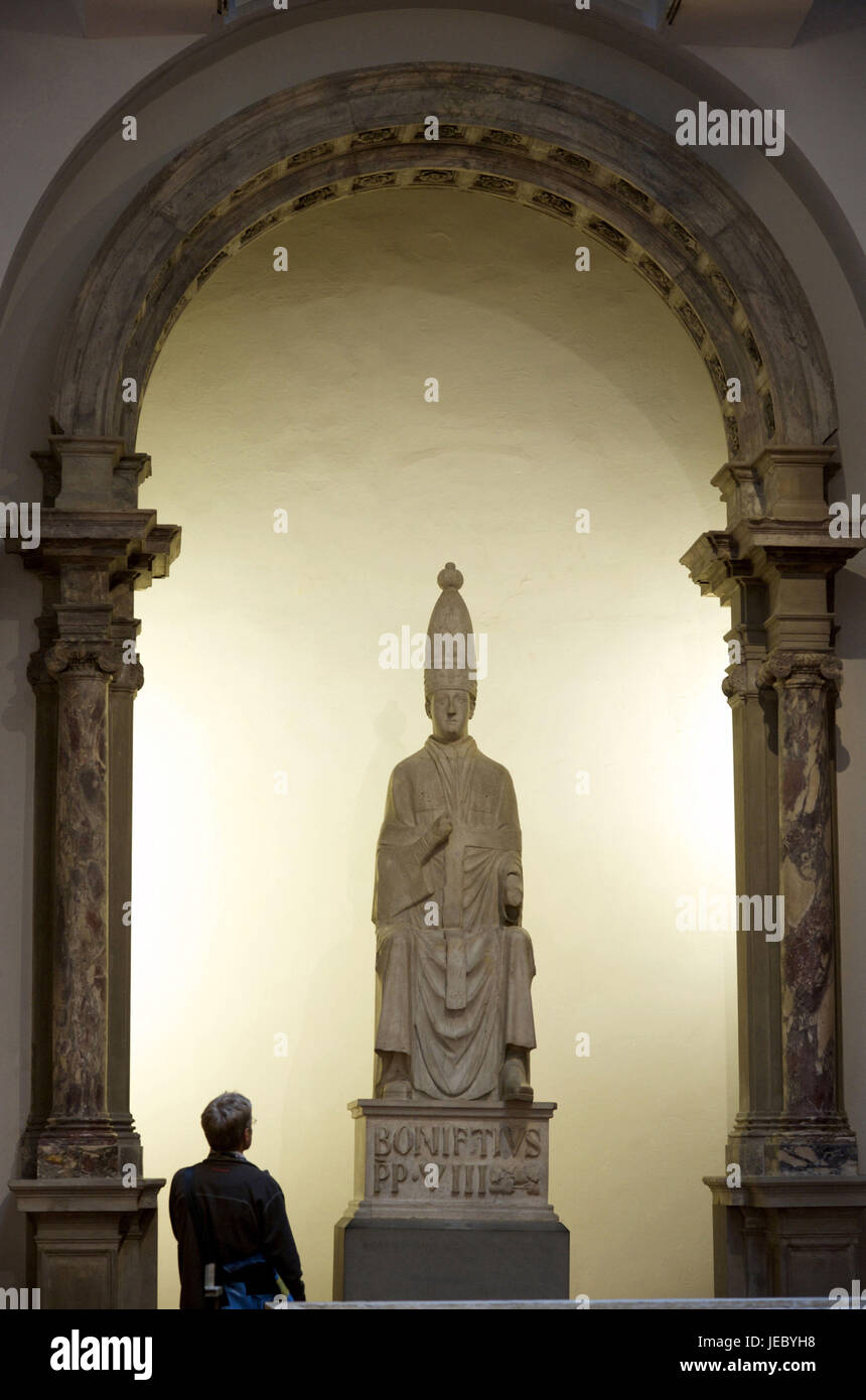Italien, Toskana, Florenz, Dom, Statue, Statue des Papstes Bonifatius des Respekts, Stockfoto