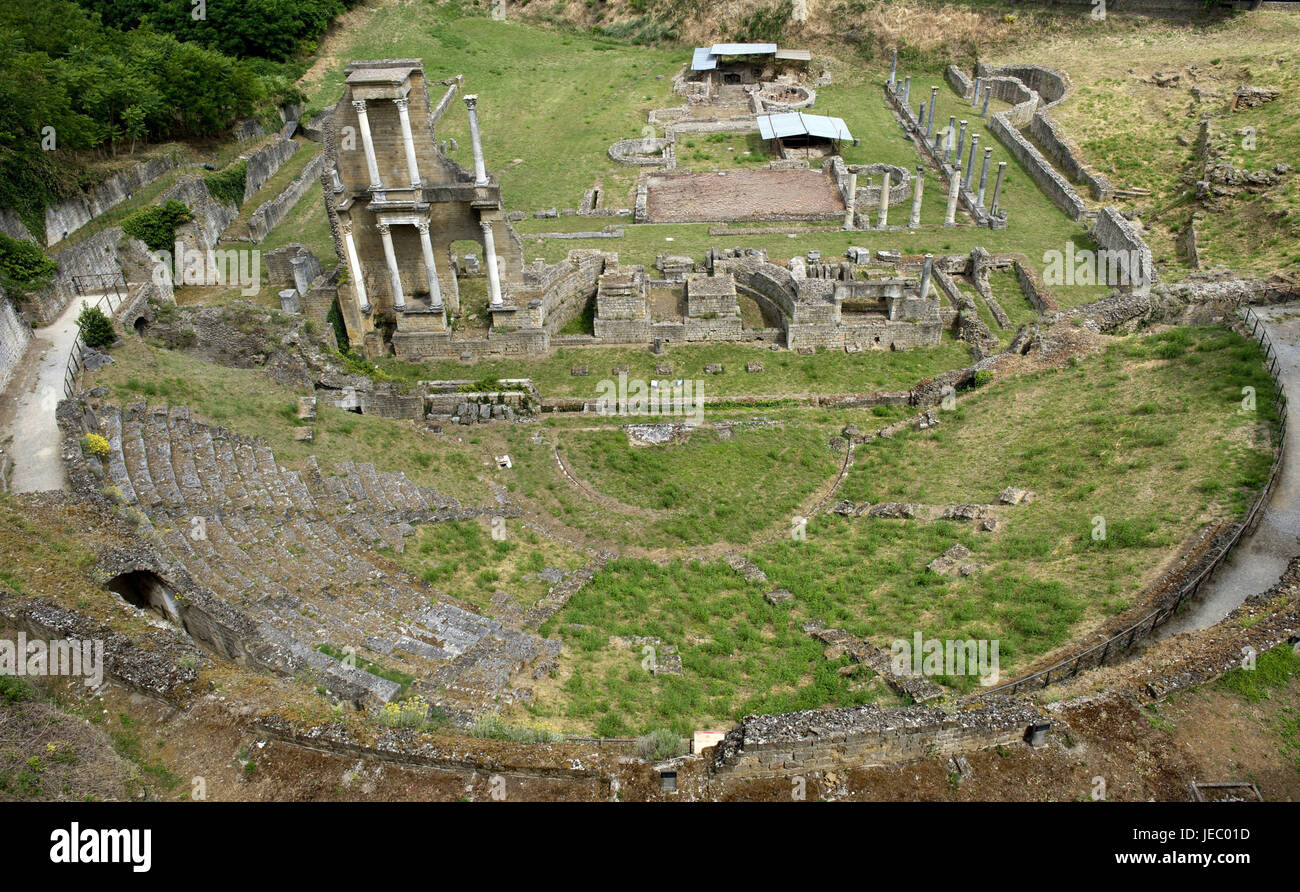 Italien, Toskana, Val di Cecina, Volterra, das Teatro Romano, Stockfoto