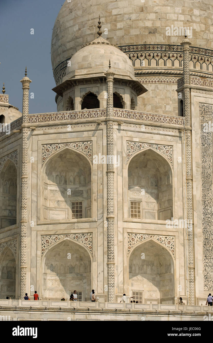 Indien, Uttar Pradesh, Agra, das Taj Mahal, Tourist, Stockfoto