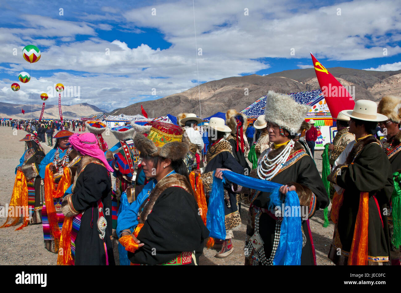 Traditionelles Fest der Stämme in Gerze im Westen Tibets, Asien, Stockfoto