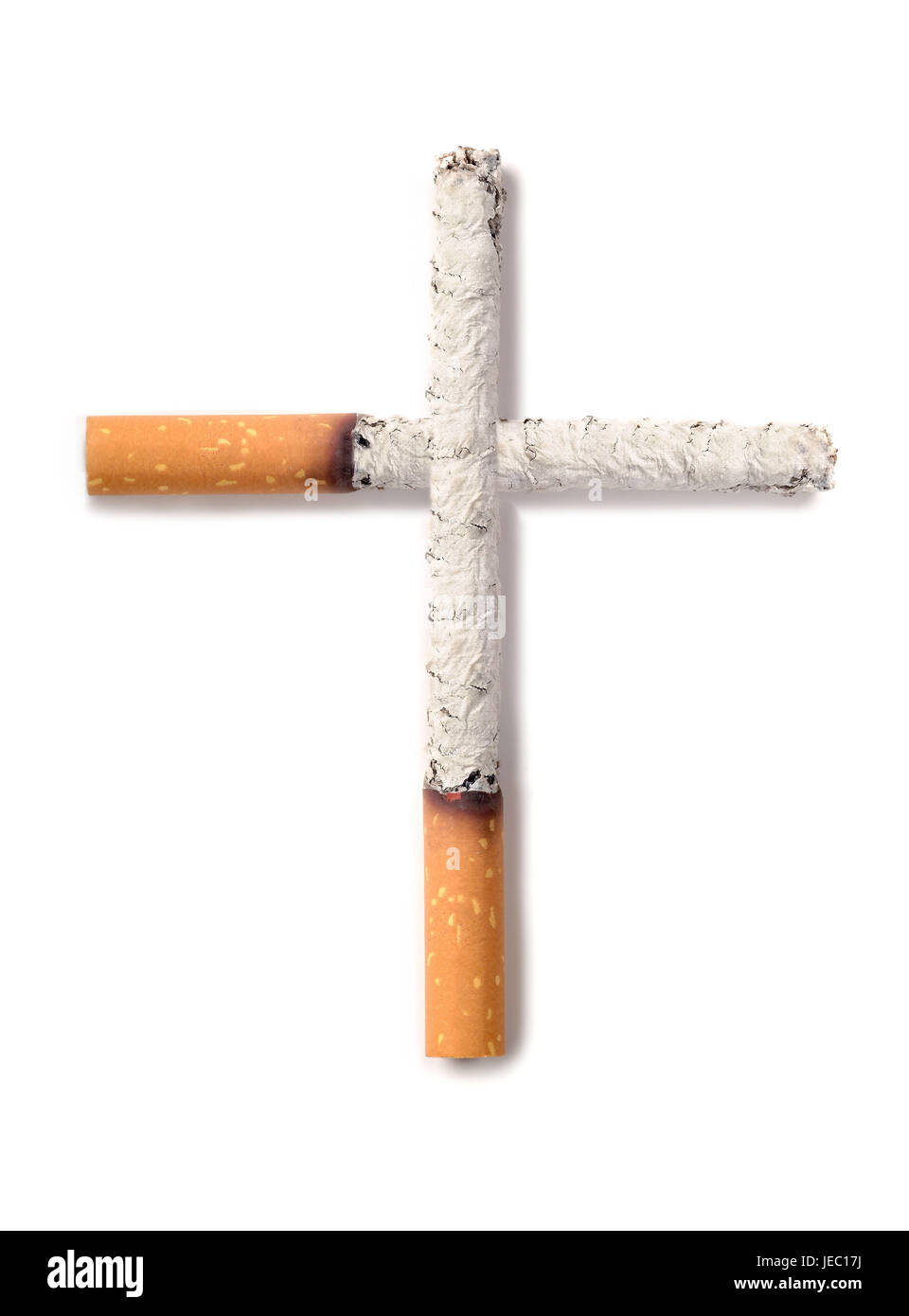 Zigaretten abbrannte, Kreuz, Stockfoto