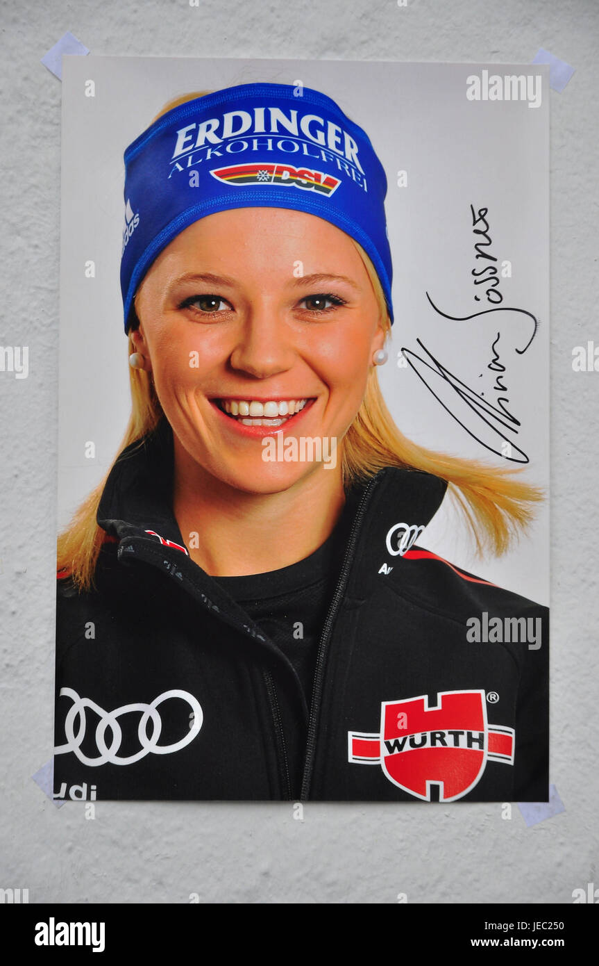 Wintersport, Biathlon, Weltmeisterschaft, DSV, Miriam Gössner, Autogrammkarte, Stockfoto
