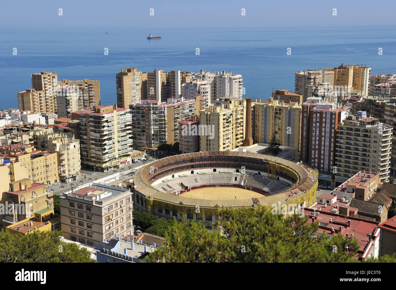 Spanien, Malaga, Blick auf die Stierkampfarena, Stockfoto