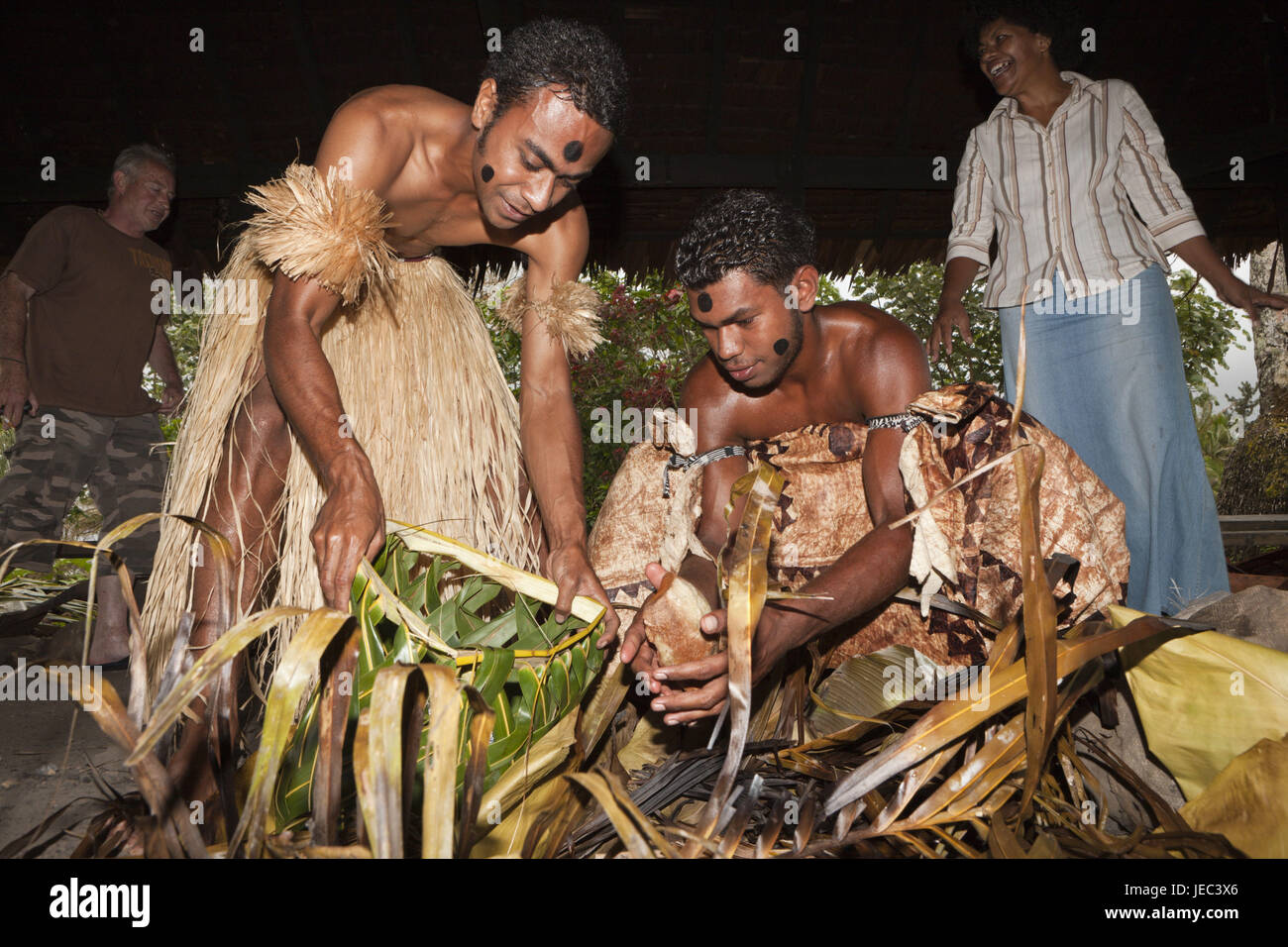 Einheimische feiern Kava-Zeremonie, Pacific Harbour, Viti Levu, Fidschi, Stockfoto