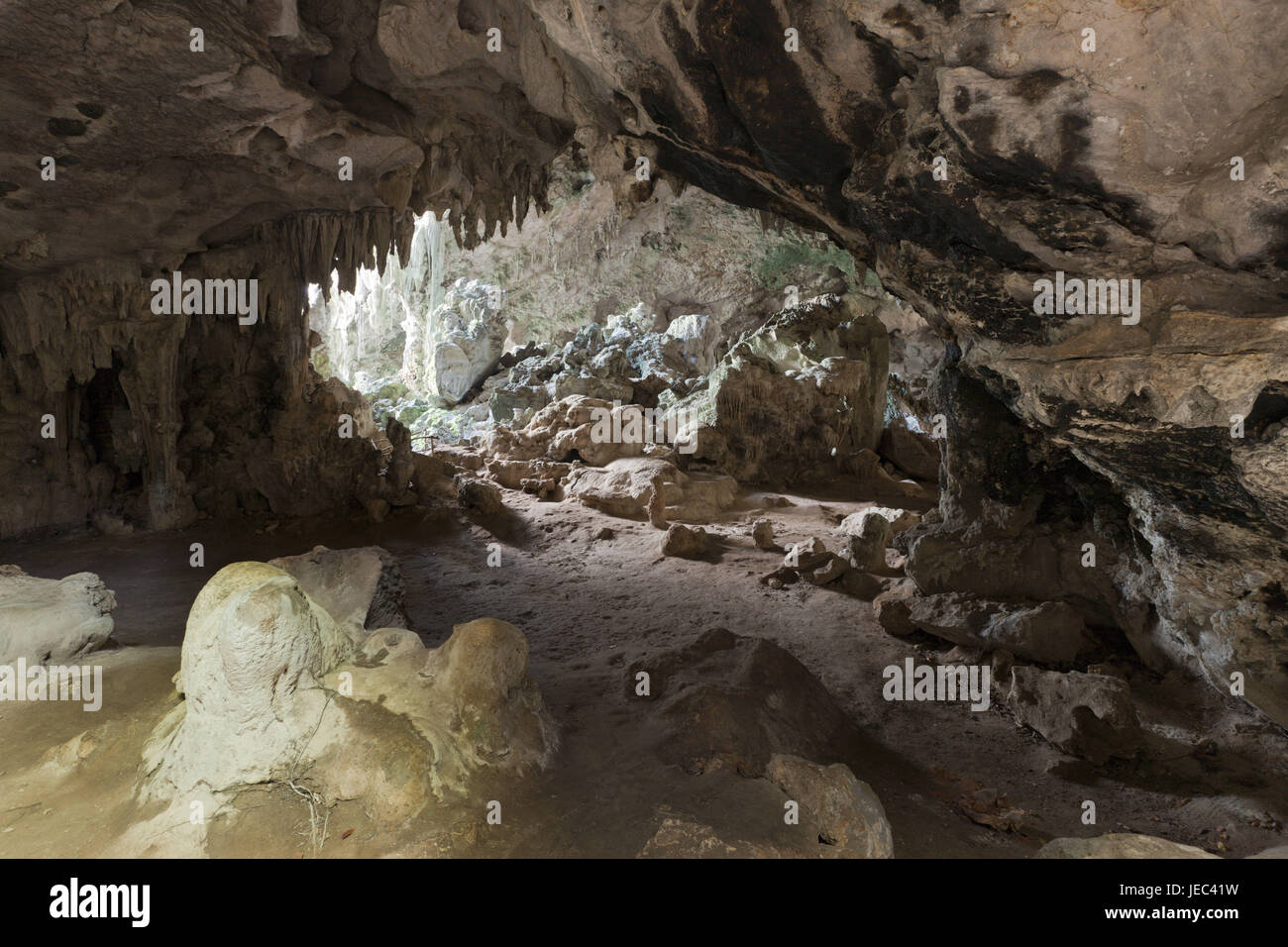 Kalkstein Höhle San Gabriel, Nationalpark Batch Haitises, der Dominikanischen Republik, Stockfoto