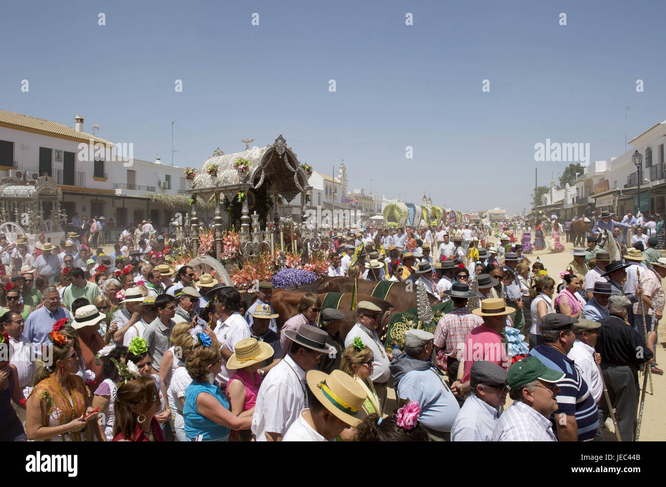 Spanien, Andalusien, el Rocio, Romeria, Prozession, menschliche Maßnahmen, Stockfoto