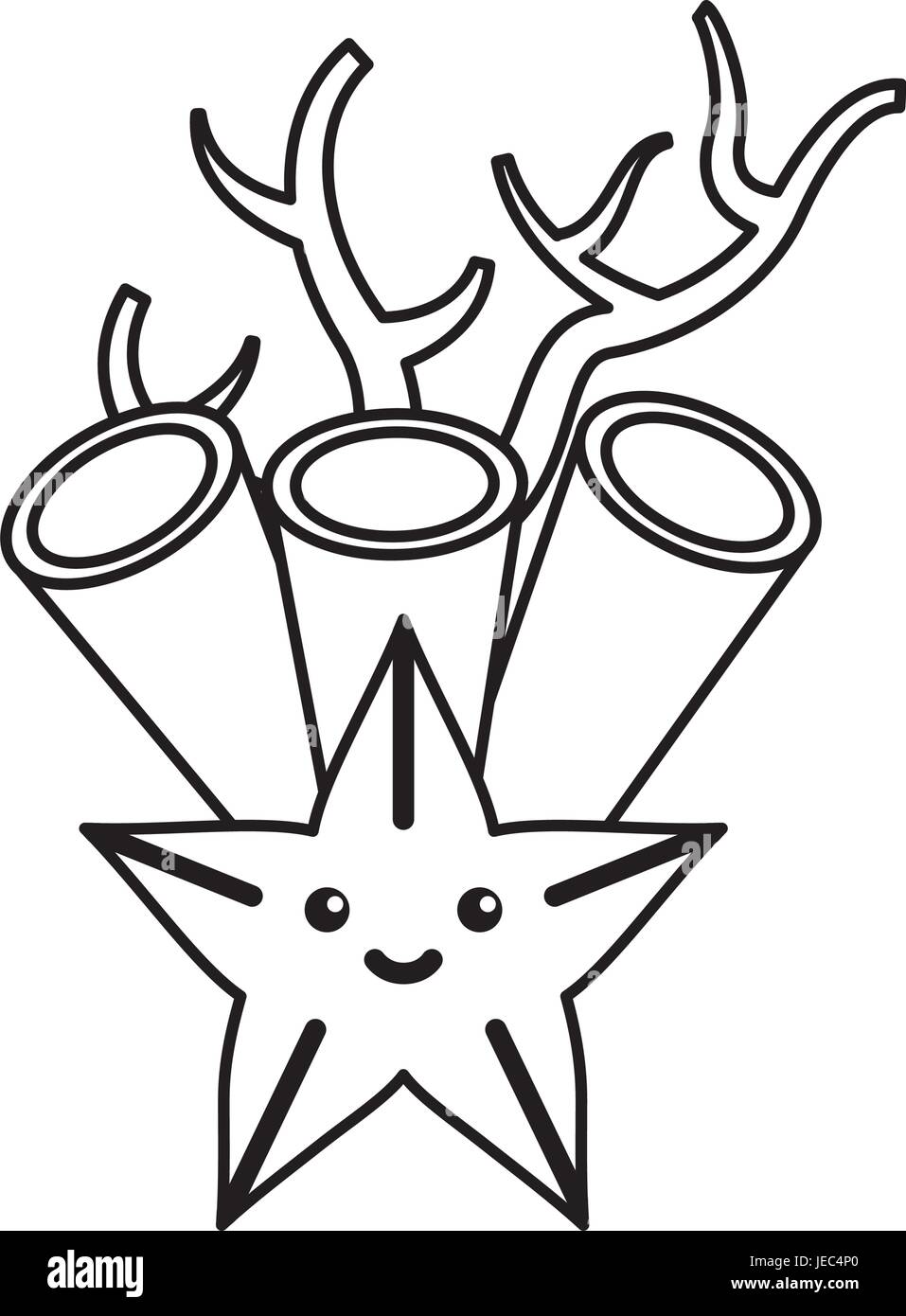 niedlichen Seestern isolierten Symbol Stock Vektor