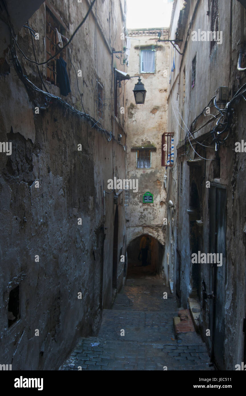 Kleine Gassen in der UNESCO-Weltkulturerbe der Kasbah, alte Stadt von Algier, Hauptstadt von Algerien, Afrika Stockfoto