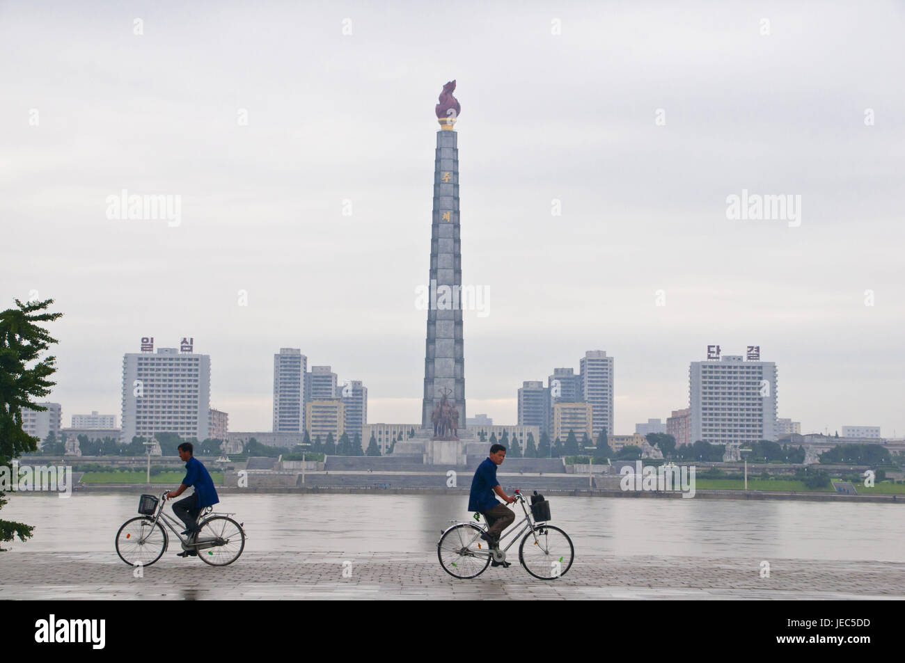 Die Juche-Turm, Pjongjang, Nordkorea, Stockfoto