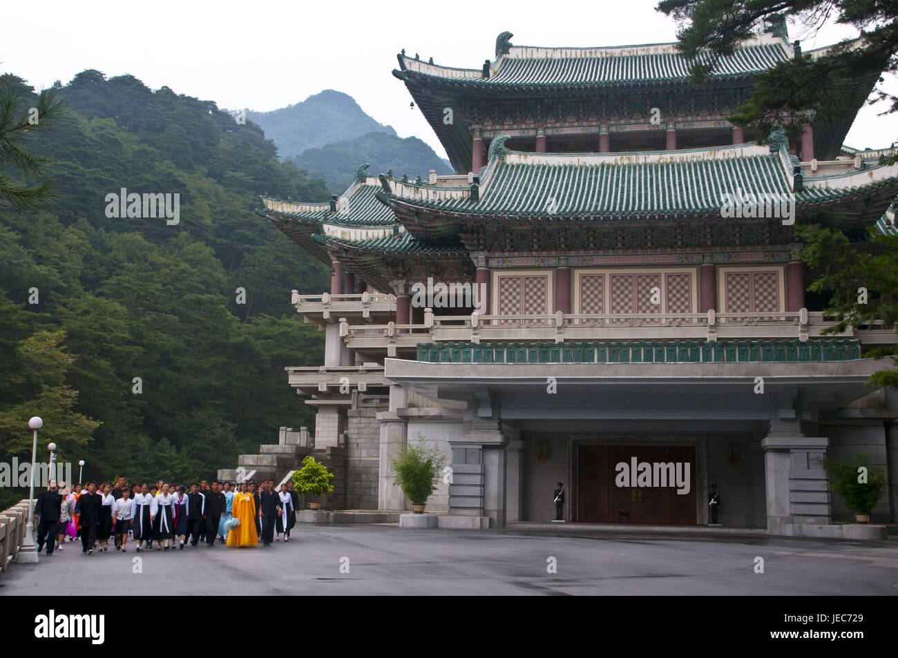 Kim Il Sung Schatzkammer in den Heiligen Berg Myohyangsan, Nordkorea, Stockfoto